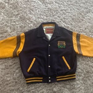 Classic Navy and Yellow Varsity Jacket
